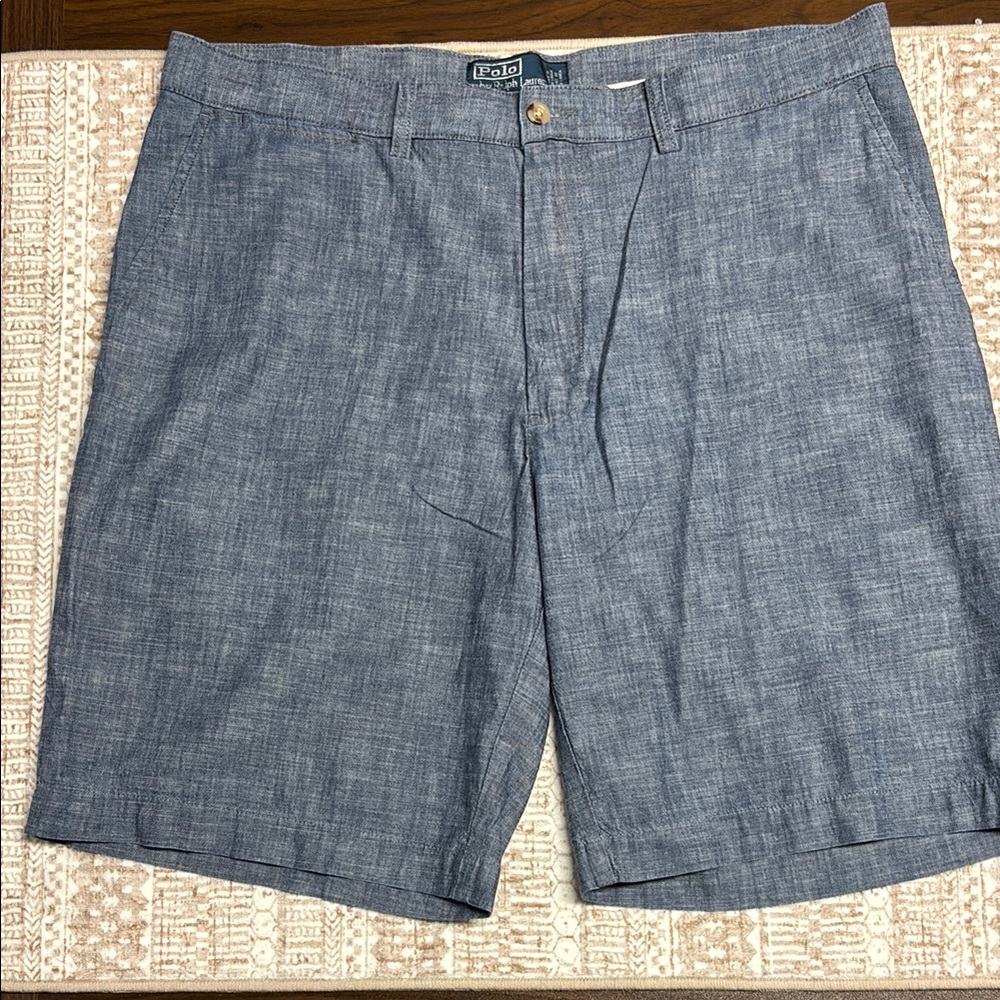 Polo by Ralph Lauren Blue Flat Front Shorts Casual Design